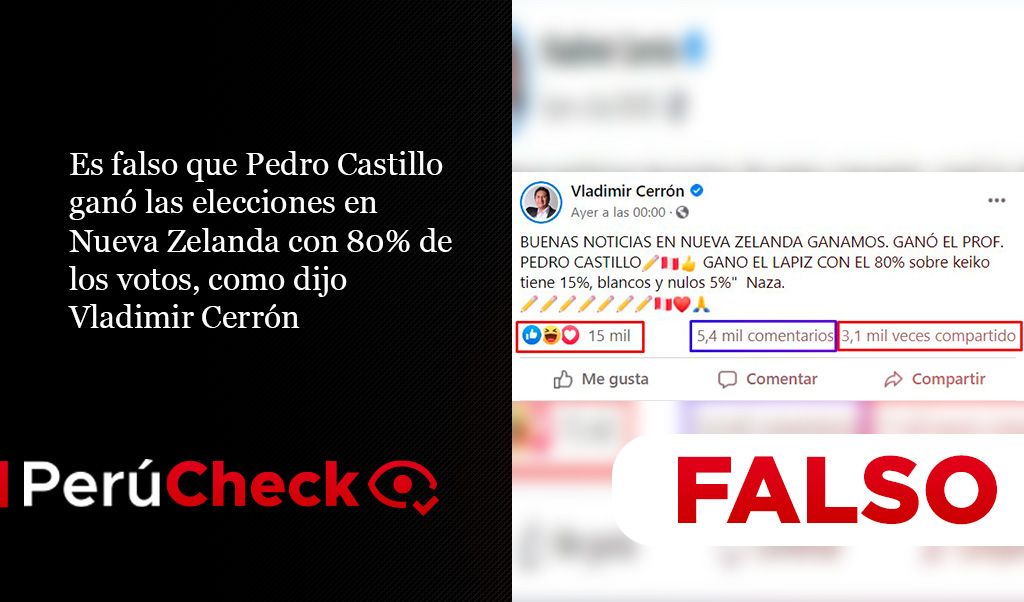 Es falso que Perú Libre ganó las elecciones en Nueva ...