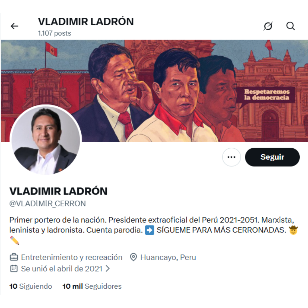 Es falsa la publicación atribuida a Vladimir Cerrón sobre Roberto Sánchez: proviene de una cuenta parodia 2 69e225d72c65cf88d9020200 La Prensa Regional