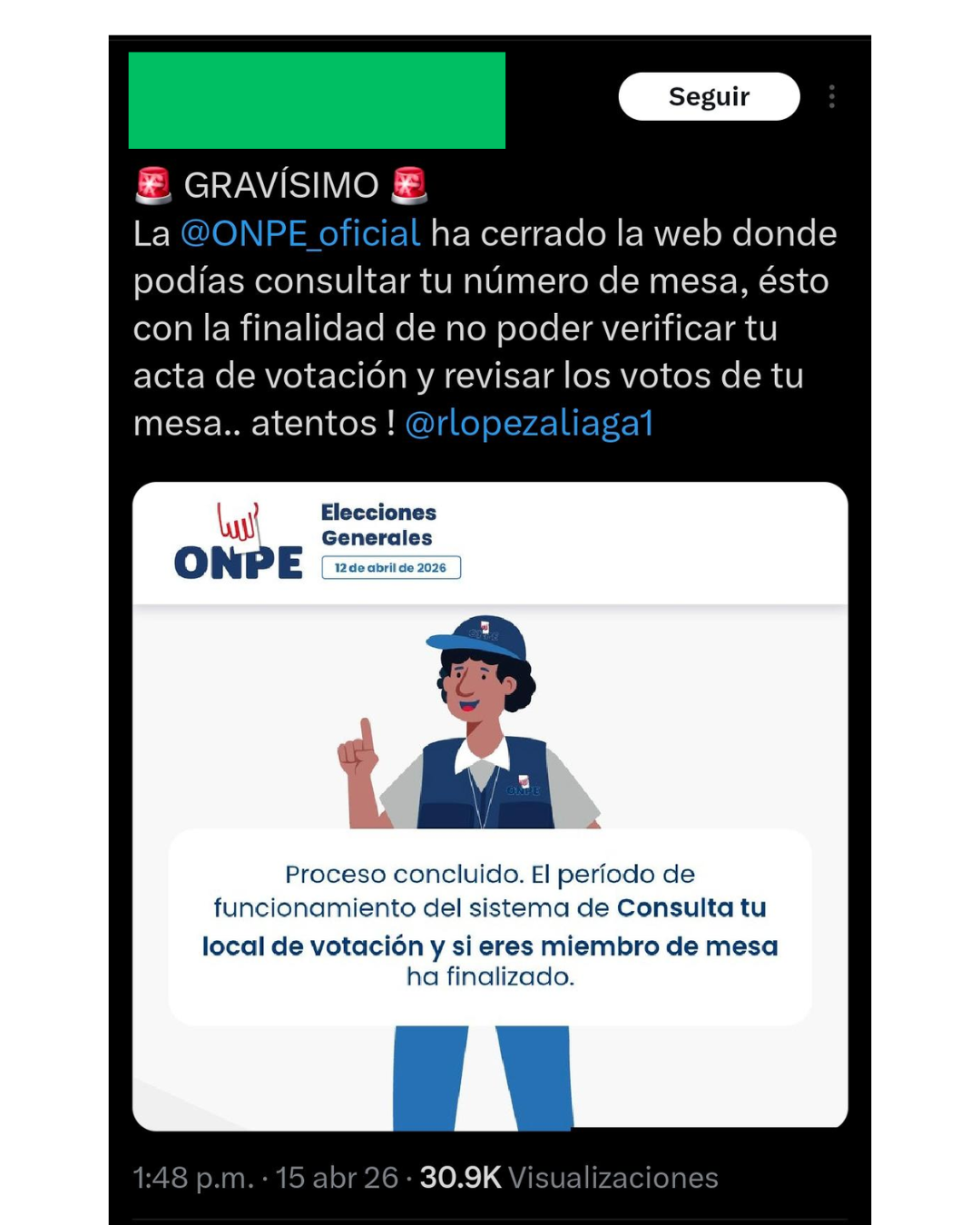 Es falso que la ONPE haya cerrado su web para impedir verificar actas de votación 1 69e226deba299d5098006134 La Prensa Regional