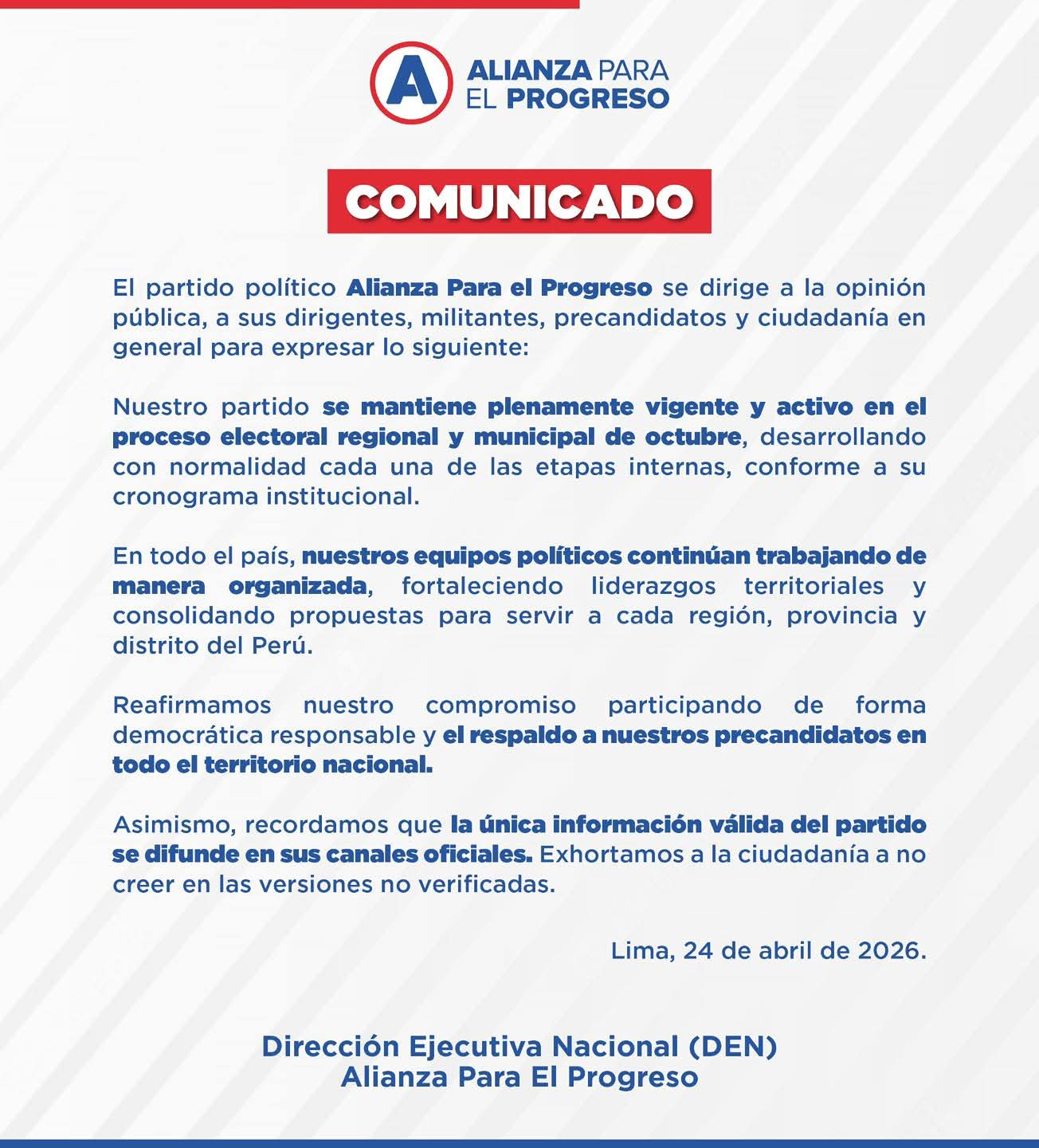 Comunicado oficial
