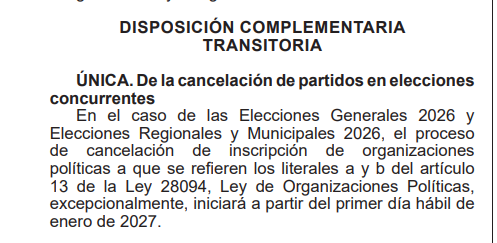 Disposición complementaria de la Ley 32245