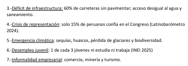 Fuente: Plan de gobierno de OBRAS