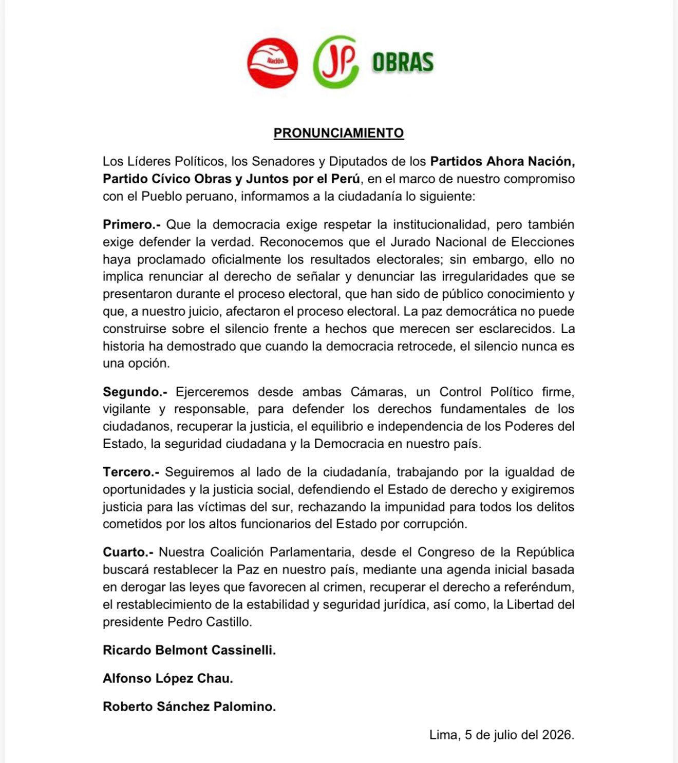 Es falso que Juntos por el Perú no haya denunciado fraude 1 6a4eeba42b3a87669407b63a La Prensa Regional